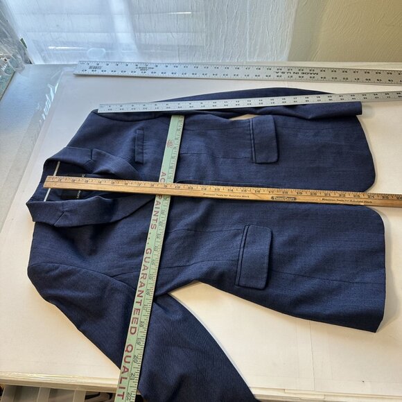 Banana Republic Womens Wool Blend Navy Blazer Size 0 One Button - Picture 5 of 11